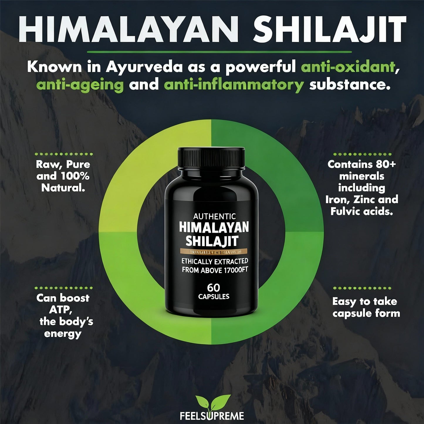 Shilajit en Capsulas – Energía y Vitalidad Natural🏔️
